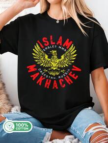 Islam Makhachev Russian MMA Champion Men's Black T-Shirt - Black - View 1