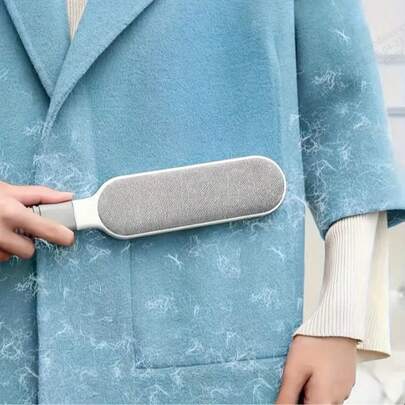 1 chiếc bàn chải tĩnh điện hai mặt tái sử dụng, loại bỏ lông thú cưng và bụi bẩn cho quần áo, ghế sofa, ga trải giường.
