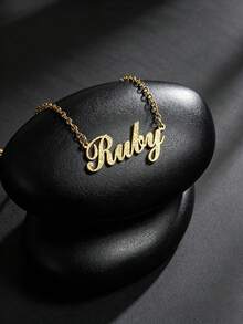 Kalung Huruf Kustom yang Modis, Serbaguna, Elegan, dan Dapat Disesuaikan, Hadiah untuk Teman, Kekasih, Keluarga, Ulang Tahun, Pemakaian Sehari-hari, Hari Jadi, Pesta, Hari Libur - Lapisan emas - View 4