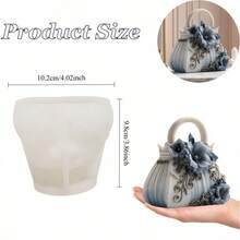 Cubulo 3D 手提包樹脂矽膠模具，花卉設計鑄造模具，可用於多肉盆栽、桌面收納、美學家居裝飾與手工藝，1件裝 - 手提包模具 - 查看 7