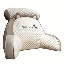 Single Lumbar Support Cushion For Reading In Bed, Designed For Backrest And Arm Support - Grey(Dog)-m - View 7