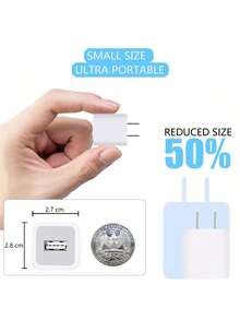 20W USB-C 快速充电适配器，配备 100 厘米 USB 转 Lightning 快速充电及数据传输线，兼容 14/13/12/11/Pro Max Plus 系列 - 白色 - 美規A型插(110-127V) - 查看 3