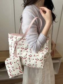Một chiếc túi đeo vai nữ dung tích lớn, thanh lịch và có họa tiết, một lựa chọn thời trang cho việc đi lại hàng ngày. - Hồng - Xem 9