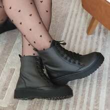 Women's Ankle Boots, Blogger Style, Tractor Sole,  And Comfortable - màu đen - Xem 3