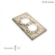1pc 2D Floral Plaster Relief Wall Plate Cover, Artist Style, Bedroom Bathroom Switch Panel, 2D Flat Design - A - View 9