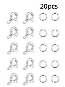 18K Gold Necklace Clasp And Open Jump Rings - 6MM Necklace Clasps And Closures, 5MM Jump Rings, Suitable For Bracelet Clasps For Jewelry Making,DIY - Multicolor - View 12