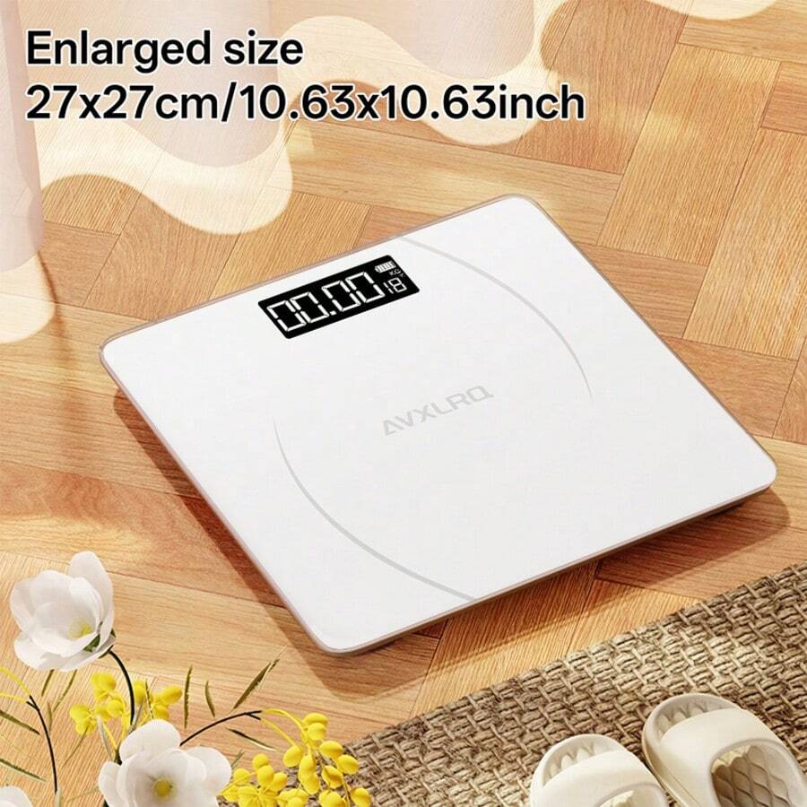 AVXLRQ 396 Digital Bathroom Scale With LCD Display & Temperature Suitable For KG/, High-Precision Weight Scale With Indicator, Platform For Use, Body Weight Monitor For, Ultra-Wide Platform Electronic Scale - Flagship Edition - View 1
