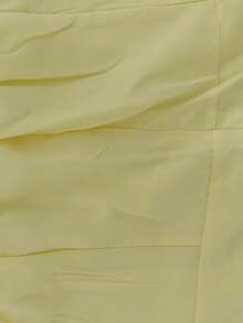 Nuevo vestido de mujer de primavera 2026 con tirantes sólidos en letra a - Amarillo - Ver 7