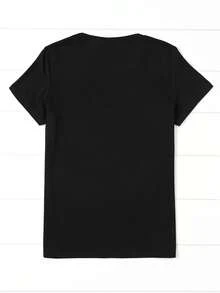 Dam-T-shirts - Svart - Visa 2