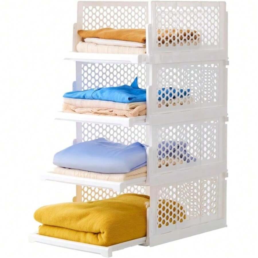 Storage Drawers - Ivory White - Height 19cm - View 1