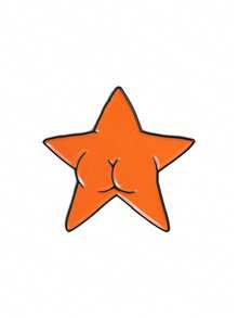 1 Pc Star Butt Funny Enamel Pin, Unique Humorous Accessory, Perfect For Gifts & Collections, Durable Enamel Material - Orange - View 10