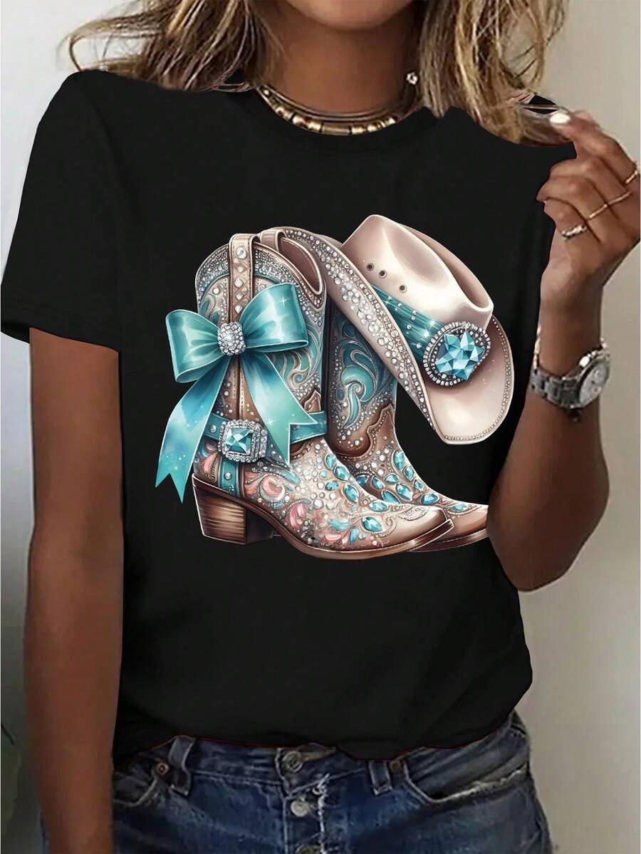 deyin Women T-Shirts - Black - View 1