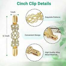 Dress Cinch Clips Sweater Clips, Vintage Waist Cincher Clip For Women, Decorative Clothing Brooch Clip For Sweaters, Dresses & Shirts{Inchcolor_nameinch:Inch4PcsAssortedinch} - 4件套 - 查看 2