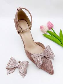 2pcs New Elegant Multi-Color Butterfly & Leaf Rhinestone Detachable Shoe Clips - Perfect For Weddings, Bridal Parties, And High Heels - Multicolor - View 9