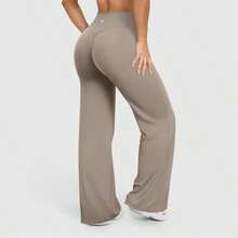 Perfect Girl 30'' Inseam Loose Casual Straight Leg Leggings for Women, [Fit for Height 5'25''-5'45'']; Workout Leggings Womens No Front Seam Straight Leggings High Waist Buttery Gym Yoga Pants, Yoga Pants Women High Waist Stretch Casual Soft Straight Leg Bottoms - Granate - Ver 1