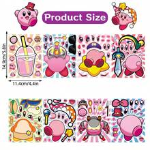 asmodee 1 set/8 piezas Juego de pegatinas DIY de Kirby, pegatinas para mezclar y combinar, incluye Kirby y accesorios temáticos, autoadhesivas y reutilizables, perfectas para scrapbooks, diarios, proyectos de manualidades y eventos, ideal para fans de Kirby y entusiastas de las manualidades - Multicolor - Ver 2