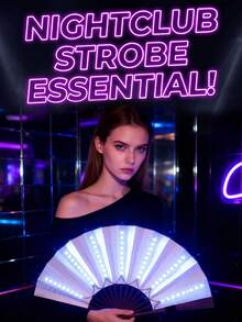 Multi-Color Foldable LED Light Up Short Fan Glowing Handheld Fan Sweet Fairy Cyberpunk Street Style Decor Accessory For Wedding After Party Music Festival Carnival Halloween Stage Tap Belly Traditional Dance Performance & Photo Shooting - View 15