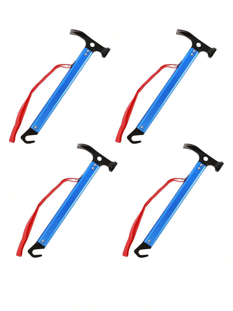 REDCAMP Ultralight 3-In-1 Metal Camping Mallet, Heavy Duty Tent Stake Hammer & Puller For Outdoor Hiking Backpacking, Blue, 4 PCS - Blue-4 PCS - 查看 1