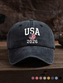 1pc Unisex Adjustable Outdoor Casual Fashion USA Football 2026 Printed Baseball Cap, Breathable Vintage Style, Suitable For Daily Wear, Spring/Summer - E - View 10