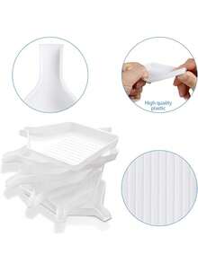 Bandeja de clasificación de diamantes de plástico para arte de uñas | Bandeja organizadora de rhinestones DIY Herramientas de accesorios de diamantes Suministros para salón de uñas - Blanco - Ver 3