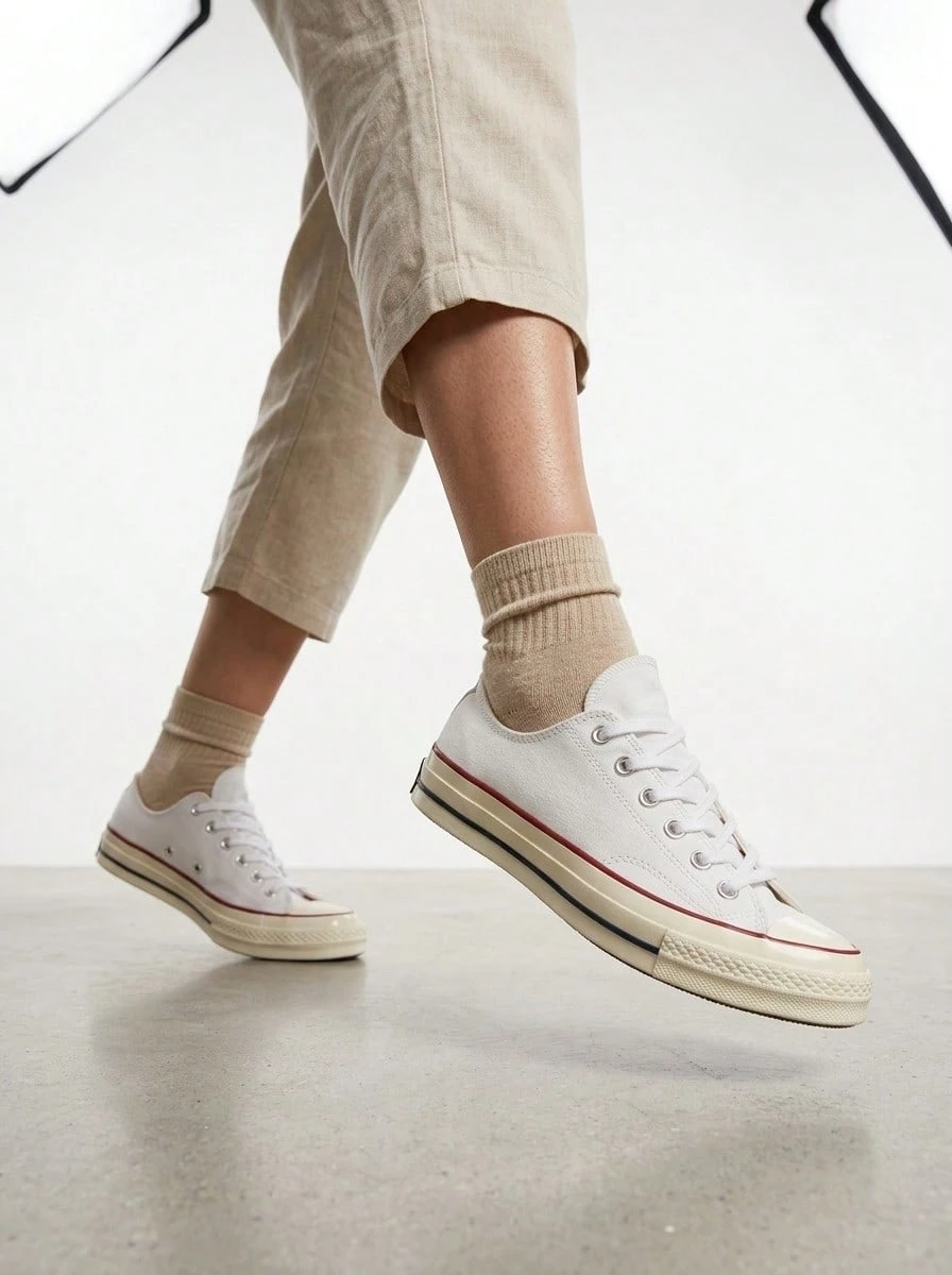 Converse 匡威 Chuck Taylor All Star 70 Ox 白色/石榴红/白鹭色 - 白色/石榴石色/白鷺 - 查看 1