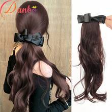 Extensión de cabello con cola de caballo rizada larga con clip de mariposa para mujer, cabello ondulado suave y en capas, realzador de volumen del cabello, accesorio de cola de caballo de cabello sintético liso - Multicolor - Ver 10