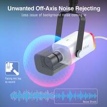 Kit Mikrofon Gaming XLR/USB, Set Mikrofon Dinamis Streaming untuk PC, Mikrofon Komputer untuk Rekaman Podcast Vokal, Sulih Suara, dengan Jack Headphone, Tombol Gain, dan Stand Lengan - FIFINE AM8T Putih - View 5