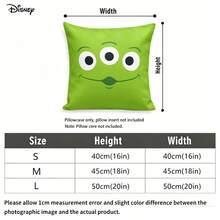 Official Disney Toy Story Throw Pillow Cover, Toy Story Little Green Men Three-Eyed Alien Cartoon Character Print For Couch Sofa Bedroom Living Room Home Decor - Mixed Colors - View 3