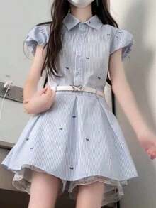 Women Short Dresses - Blue - View 5