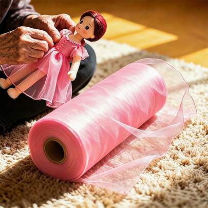 A Roll Of Delicate Pink Tulle, Available In Dimensions Of 5.9 X 1789.76 Inches Or 3589.76 Inches (Multiple Sizes Available). It Is Ideal For Wedding Decor, DIY Crafts, Bridal Headpieces, Ballet Tutus, Wedding Gowns, Table Settings, Chair Decorations, Party Backdrops, Banquet Chair Sashes And Bows, Chair Drapes, Floral Chair Accents, Staircase Railings, Prop Styling, Fluffy Skirts, And Bouquet Wrapping-As Well As For Creating Romantic Celebratory Backdrops And Festive Party Decorations.