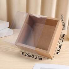 12 hộp đựng quà bằng giấy Kraft, có nắp nhựa trong suốt, kích thước 3.27*3.27*1.26 inch, sản xuất tại Peru. - Lạc đà - Xem 3