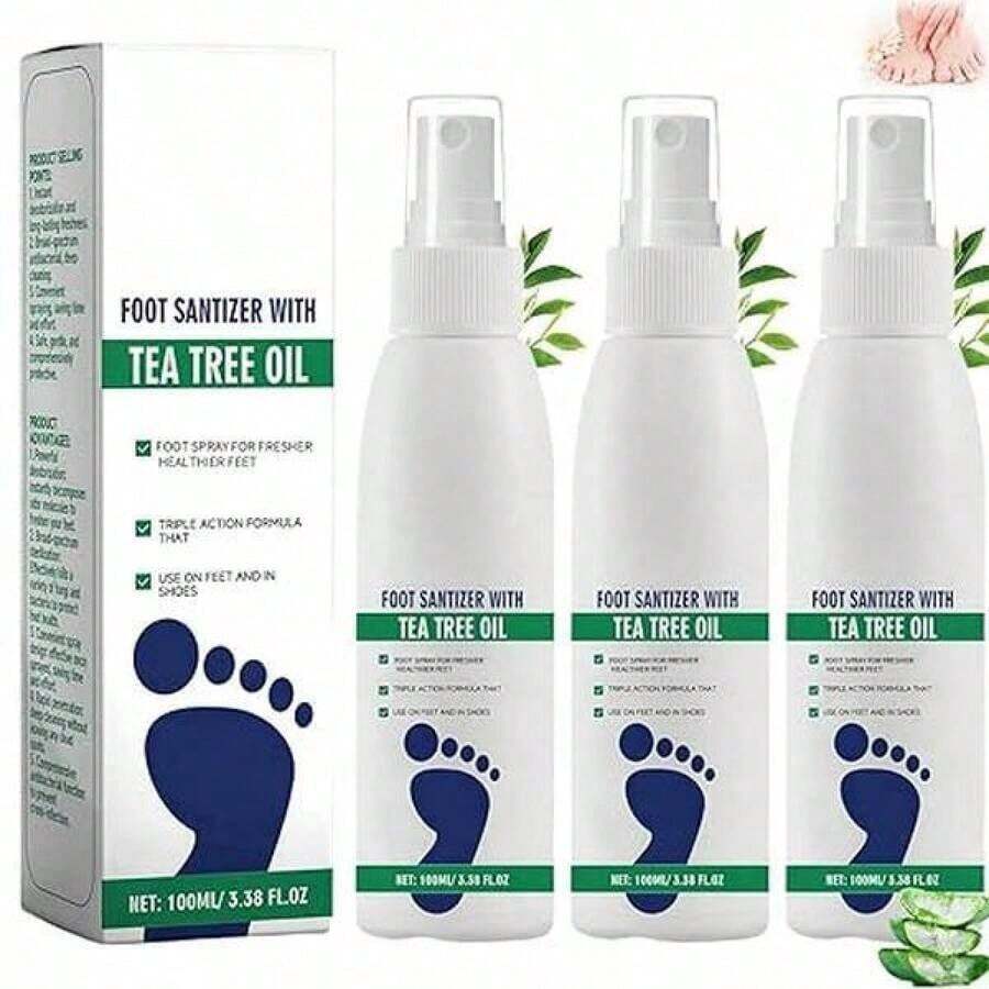 (3PCS) Foot Spray With Tea Tree Oil,Tea Tree Oil Spray For Foot – Long-Lasting Formula With Aloe Vera – Shoe Deodorizer & Foot Care,Refreshing And Comfortable - 1個 - 查看 1