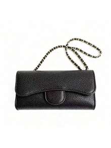 Fashion Classic ,Desig Ner ,Style Ladies' Wallet, Chain Crossbody Bag - Black - View 3