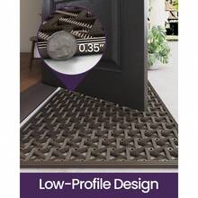 Front Door Mat Outside Entrance Rubber Welcome Floor Mats, Doormat Heavy Duty Non Slip, Dirt Trapper Waterproof Exterior Entry Mats For Patio Entryway Drainage,Home Decor - 棕色 - 查看 8