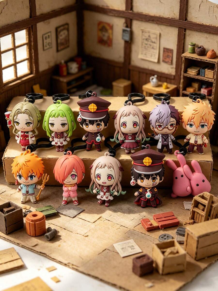 Crunchyroll 1 件《厕所束缚花子君》官方授权 3D 动漫角色系列 - 1 件神秘散装袋夹钥匙扣随机一个花子君和八代奈奈或其他角色 - 風格1 - 查看 1