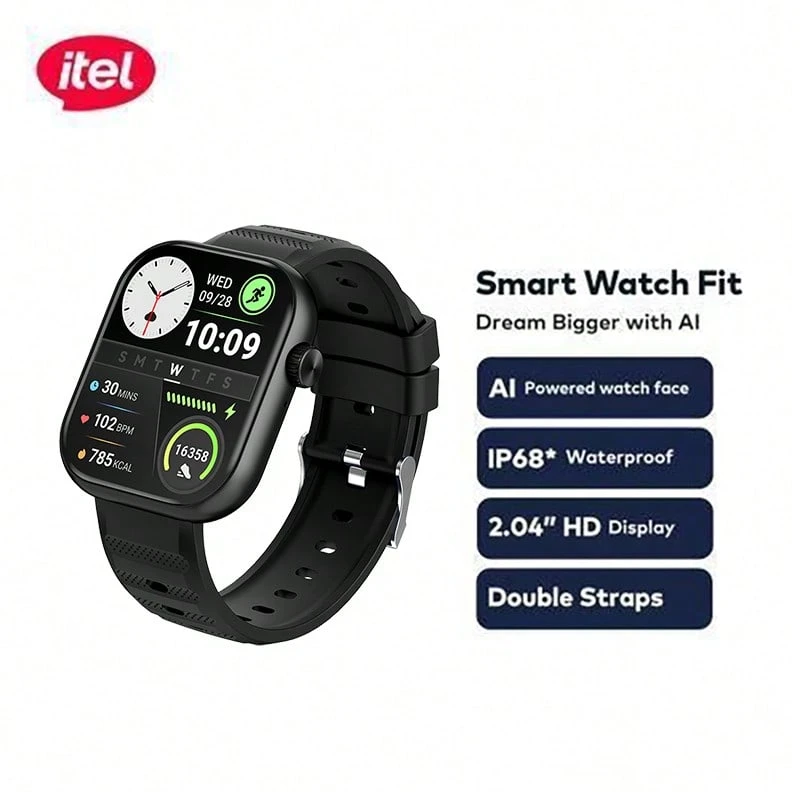 itel Smartwatch ISW-O20, Layar HD 2,04 inci, Didukung AI, Tahan Air IP68, Lebih dari 200 Mode Olahraga Profesional - View 1