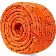 VEVOR Double Braided Polyester Rope, 1/2 In X 120 Ft, 48 Strands, 8000 LBS Breaking Strength Outdoor Climbing Rope, Arborist Rigging Rope For Rock Hiking Camping Swing Rappelling Rescue, Orange/Black - 1/2 in x 120 ft - 查看 8
