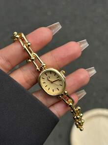 1pc Women's Quartz Watch, Fashionable Jewelry Style, Exquisite And Elegant, Suitable For Daily Wear, Birthday, Graduation Gift, Casual Occasions - Gold - View 6