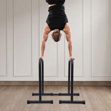 Dip Bar, Adjustable Parallel Bars For Home Workout, Dip Station With (440 LBS) Loading Capacity, Black - A - View 6