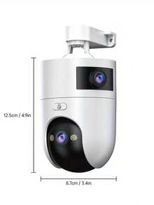5MP Easy Installation Dual-Screen WiFi Security Camera, Full HD Video, 355° PTZ, 2.4G/5G WiFi, Dual-Screen Camera Equivalent To Two Cameras, Auto Tracking, Motion Detection, Two-Way Audio, Full-Color Night Vision, IP66 Waterproof For Outdoor Use, Auto Alarm, Remote Control Via App, Multi-User Sharing, Support Cloud Storage And SD Card Playback, Baby/Elderly/Pet/Nanny Monitor, Street Security Camera - White - View 12