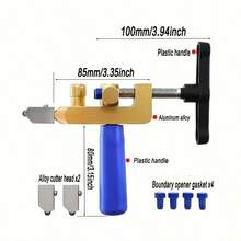 Máy cắt kính và gạch 2 trong 1 cầm tay với lưỡi cắt kim cương - Dụng cụ cắt chính xác cho DIY và xây dựng, đế và kẹp kim loại có thể điều chỉnh, thiết kế nhẹ và di động (khung chắc chắn + ốc vít màu xanh), tay cầm tiện dụng, cấu trúc bền bỉ. - 1 bộ (hai trong một) - Xem 3