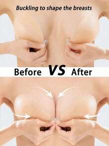Thick Wedding Photography Bust Pads, Invisible Bra With Lifting And Anti-Sagging Function, Thin Strap Silicone Nipple Covers - Skin Tone Pair - View 3