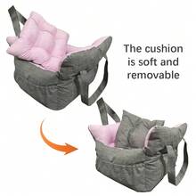 Portable Pet Bed, Suitable For Outdoor Vacation, 2-In-1 Hand-Carried Car Dog Bed, Warm And Comfortable Small Pet Outdoor Bag, Ideal Choice For Pet Travel, Protection And Rest - Multicolor - View 3