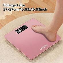 AVXLRQ 396 Digital Bathroom Scale With LCD Display & Temperature Suitable For KG/, High-Precision Weight Scale With Indicator, Platform For Use, Body Weight Monitor For, Ultra-Wide Platform Electronic Scale - Solid Color Version - View 7