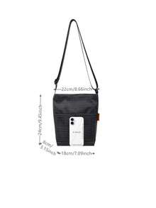 Retro American Plaid Crossbody Bag | Fashionable Shoulder Bag With Front Multi-Pockets + Adjustable Strap, Large Capacity Design, Suitable For Commuting For Workers And Students - Multicolor - View 3
