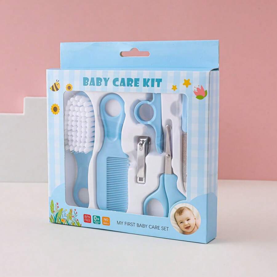 6pcs Baby Care Set, Includes Comb, Brush, Scissors And Other Grooming Tools - Multicolor - View 1