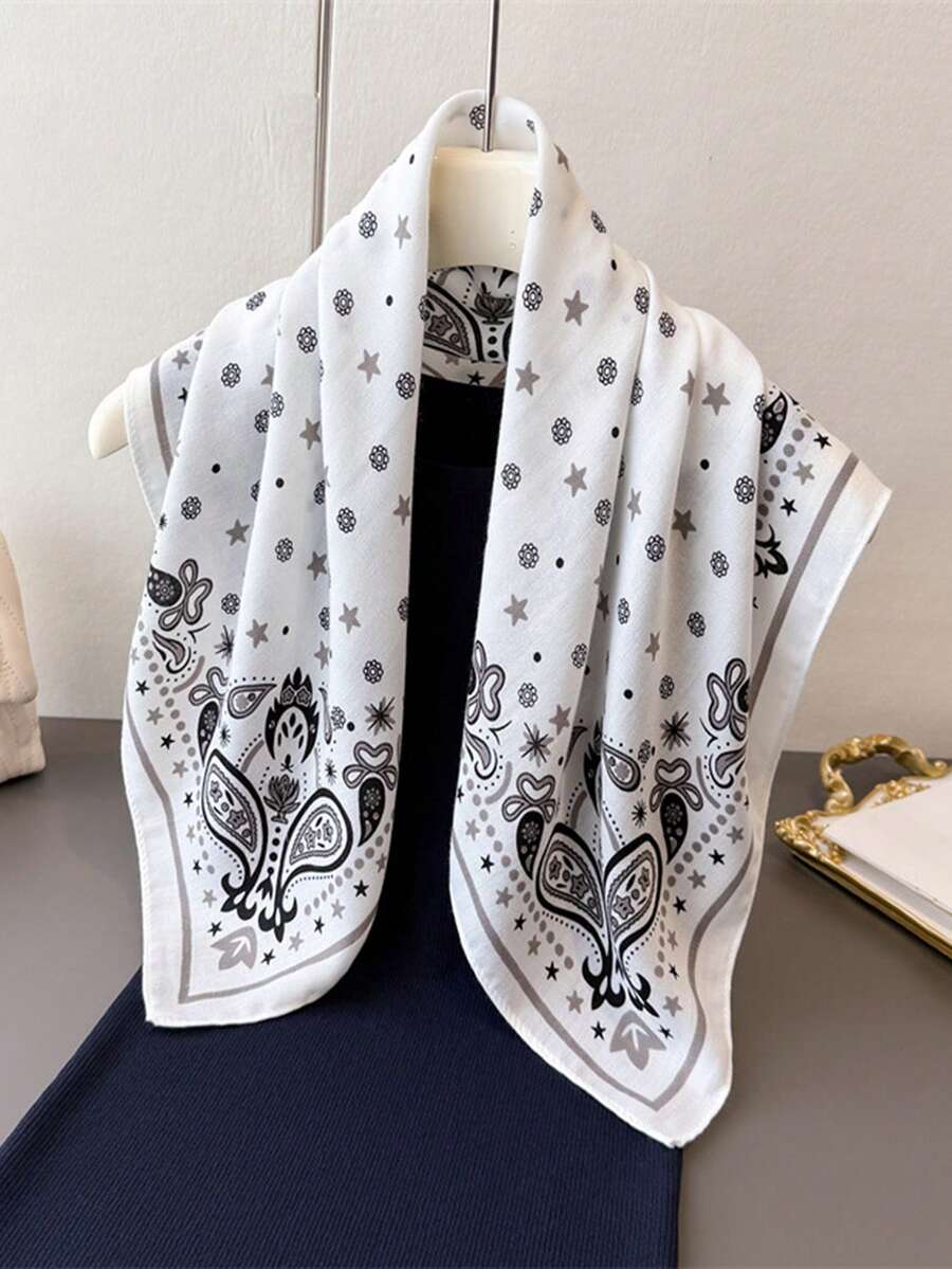 1 chiếc khăn bandana/khăn quàng cổ, khăn vuông nhỏ kiểu retro bằng nhung, phụ kiện thời trang. - Nhiều màu - Xem 1