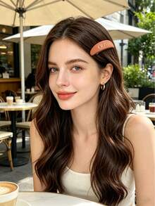 1pc Custom Name & Text Matte Hair Barrette - Personalized Engraved Side Hair Clip, Customizable With Your Own Name Or Inspirational Text, Minimalist Matte Finish, Durable Metal Spring, Perfect Daily Hair Accessory, Unique Birthday & Graduation Gift For Girls, Teens & Girl - Multicolor - View 4