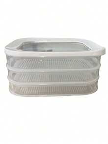 1/2/3/4 Layers Transparent Food Storage Containers Set, PP Material Refrigerator Organizer Boxes, Stackable Kitchen Airtight Meal Prep Containers For Steak, Cooked Meat, Cheese, Cereal Etc., With Lids Space Saving - Multicolor - View 14