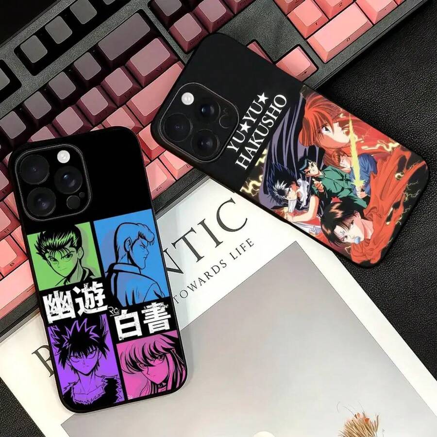 Funda de teléfono Anime YuYu Hakusho para 17 Pro Max, 16, 15, 14, 13, 12, 11, satinada, brillante, excelente regalo, delgada. - Negro6 - Ver 1